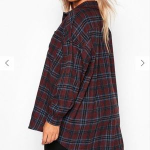 Boohoo Flannel oversized boyfriend shirt